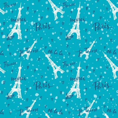 Tapete Frankreich, Paris, Oh La La! Fashion nahtlose Hintergrund.