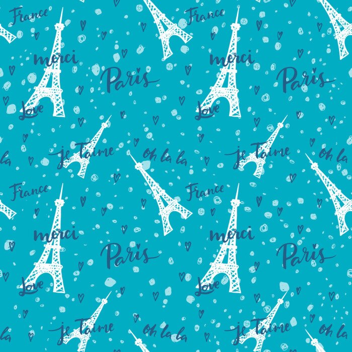 Tapete Frankreich, Paris, Oh La La! Fashion nahtlose Hintergrund.