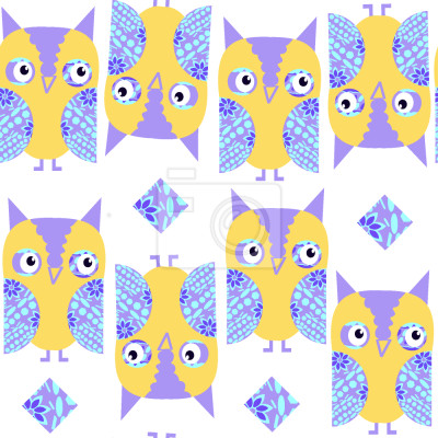 Tapete Freundliche Eulen