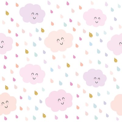 Tapete Fröhliche Regenwolken