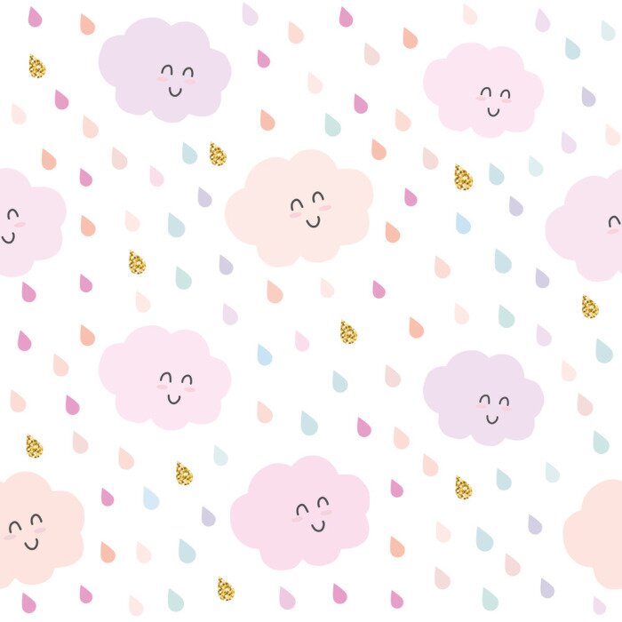 Tapete Fröhliche Regenwolken