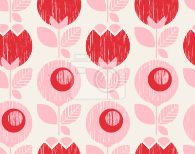 Tapete Fünfzigerjahre Blumen