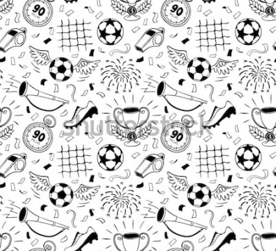 Tapete Fußballweltmeisterschaft-Symbole im jugendlichen Stil