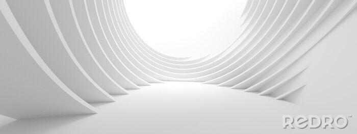 Tapete Futuristische 3D-Weißarchitektur