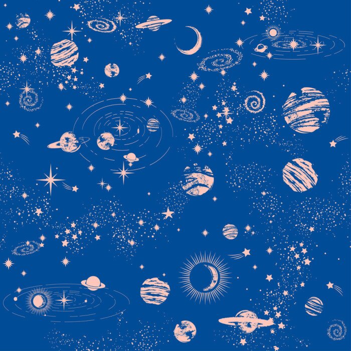 Tapete Galaxy constilation seamless pattern print