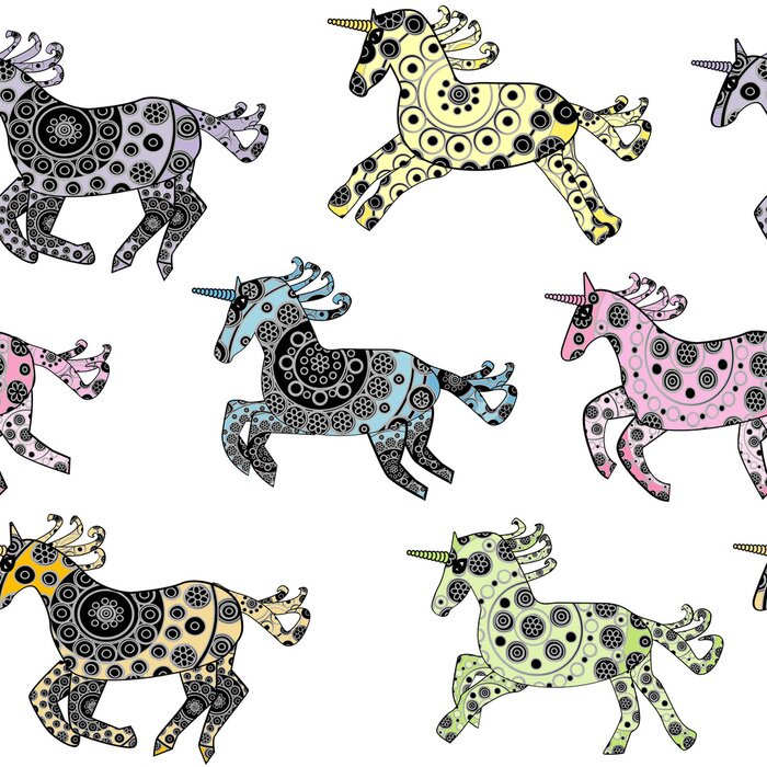 Tapete Galoppierende Einhörner