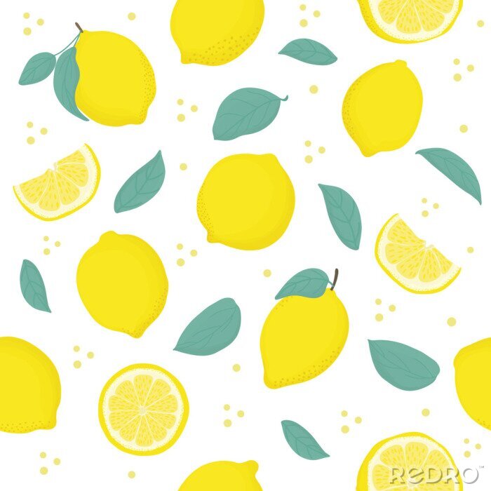 Tapete Ganze und geschnittene Zitronenfrüchte