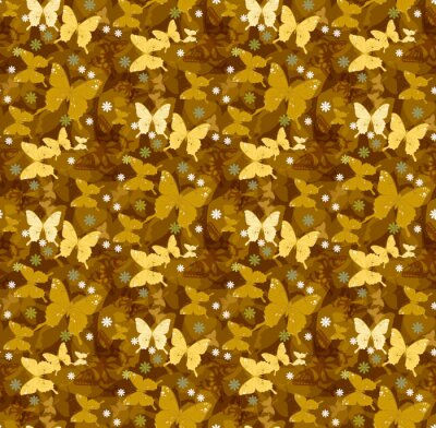 Tapete Gelbe Schmetterlinge