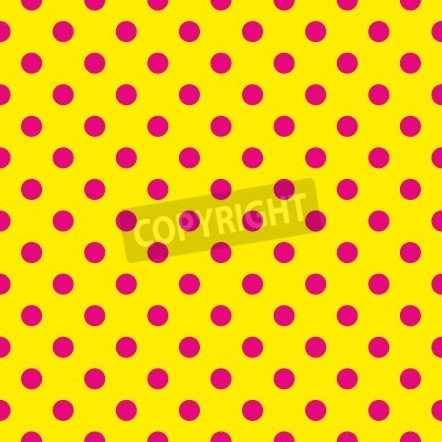Tapete Gelber Hintergrund mit rosa Punkten