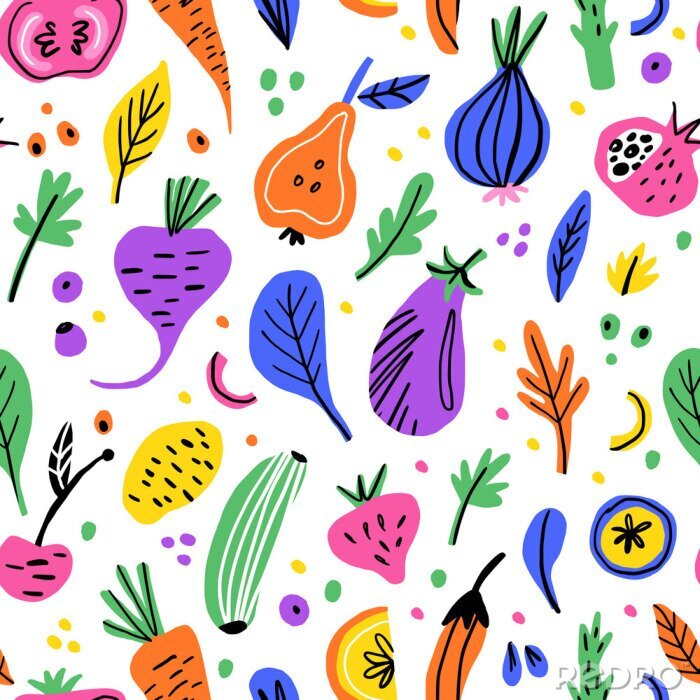 Tapete Gemüse in abstrakten Farben