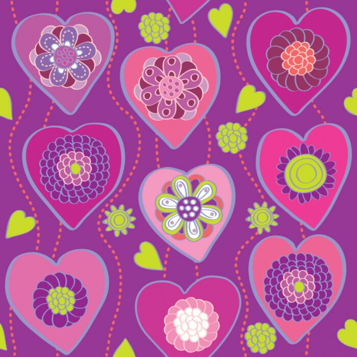 Tapete Gemusterte Herzchen