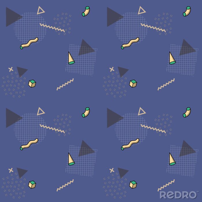 Tapete Geometrie im Memphis-Stil