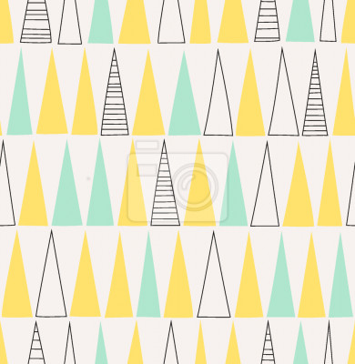 Tapete Geometrische Bäume im Wald