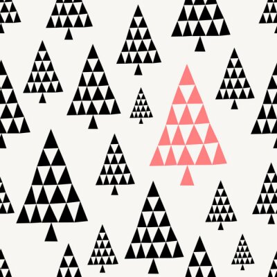 Tapete Geometrische Bäume in einem abstrakten Wald