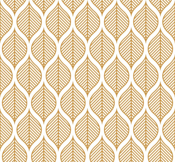 Tapete Geometrische Blätter im Retro-Stil