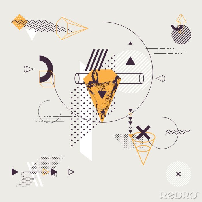 Tapete Geometrische räumliche Figuren