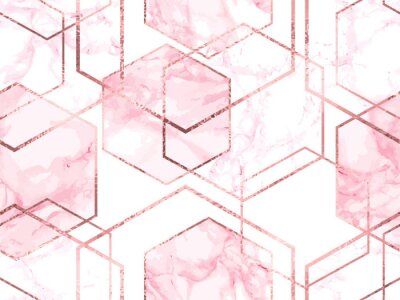 Tapete Geometrischer rosa Marmor