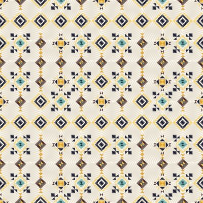 Tapete Geometrischer Stickstil. Ethnische nahtlose Muster. Abstrakter aztekischer Hintergrund. Digital- oder Geschenkpapier. Gut für Web-, Print- und Textildesign. Boho Ornament Vektor.