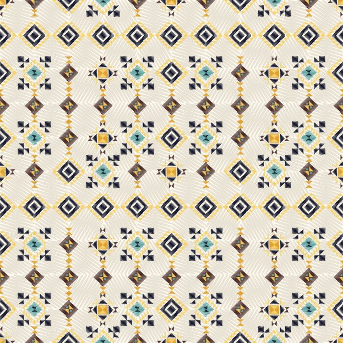 Tapete Geometrischer Stickstil. Ethnische nahtlose Muster. Abstrakter aztekischer Hintergrund. Digital- oder Geschenkpapier. Gut für Web-, Print- und Textildesign. Boho Ornament Vektor.