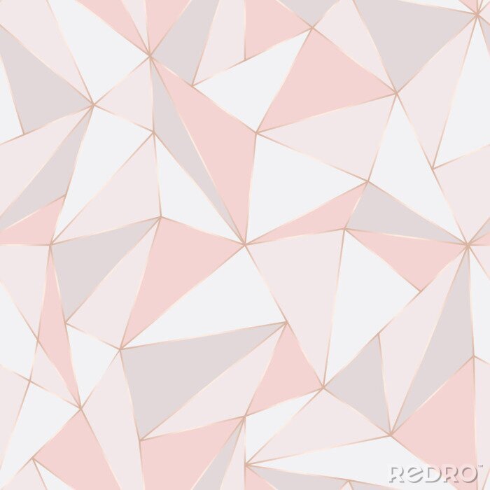 Tapete Geometrisches abstraktes Muster in Rosatönen