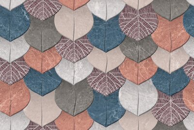 Tapete Geometrisches Muster, das eine Steintextur imitiert