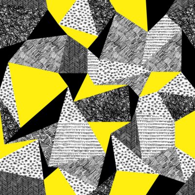 Tapete Geometrisches Muster im Retro-Stil