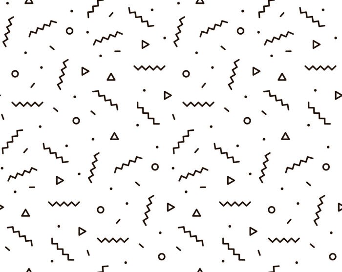 Tapete Geometrisches Muster mit Zickzack. Schwarz-Weiß-Hintergrund für die Abdeckung des Memphis-Stil oder Hintergrund