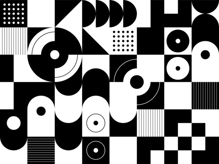 Tapete Geometry minimalist artwork poster with simple shape and figure. Abstract vector pattern design in Scandinavian style for web banner, business presentation, branding package, fabric print, wallpaper