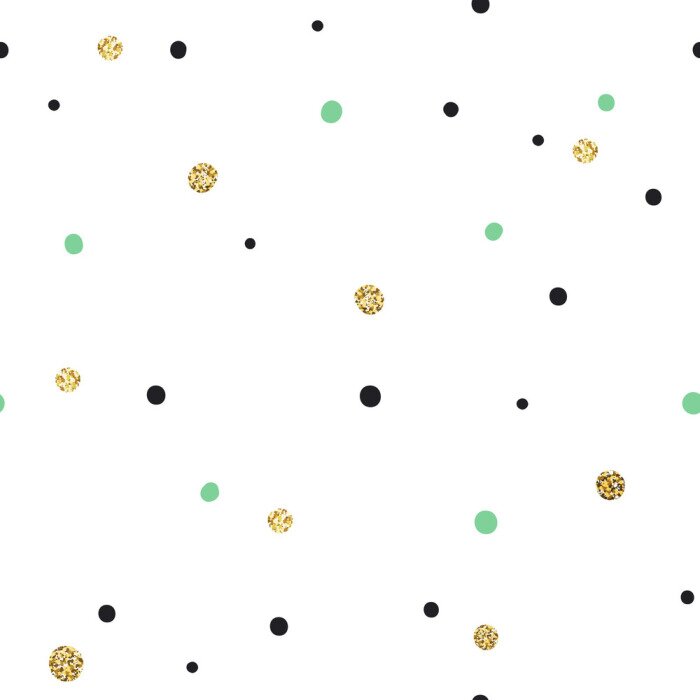 Tapete Gepunktetes Motiv in drei Farben