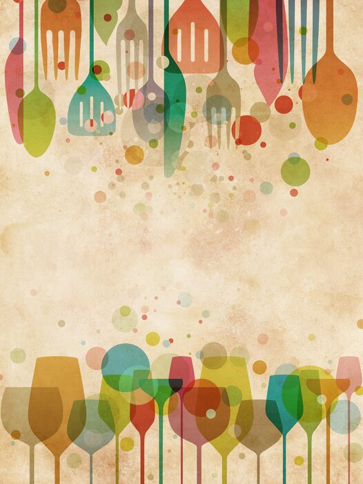 Tapete Gerichte als Retro-Hintergrund