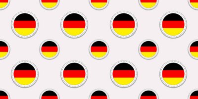 Tapete Germanic round flag seamless pattern. Germany background. Vector circle icons. Geometric symbols. Texture for sports pages, competition, games. travelling, school, design elements. patriotic wallpaper