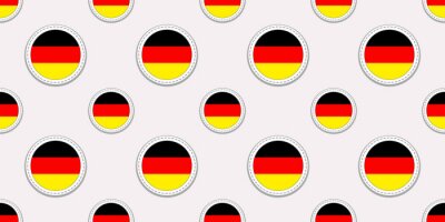 Tapete Germanic round flag seamless pattern. Germany background. Vector circle icons. Geometric symbols. Texture for sports pages, competition, games. travelling, school, design elements. patriotic wallpaper
