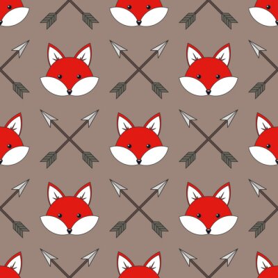 Tapete Gesichter von Füchsen und Pfeile