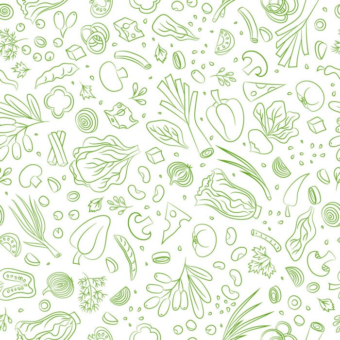 Tapete Gesundes Gemüse grün umrandet