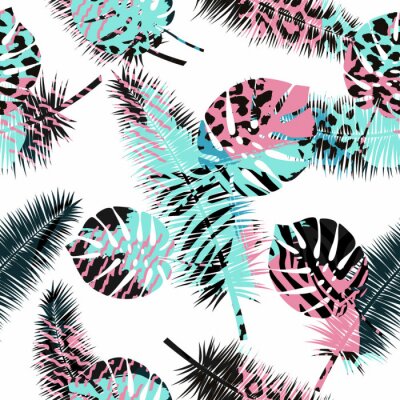 Tapete Getupfte Federblätter