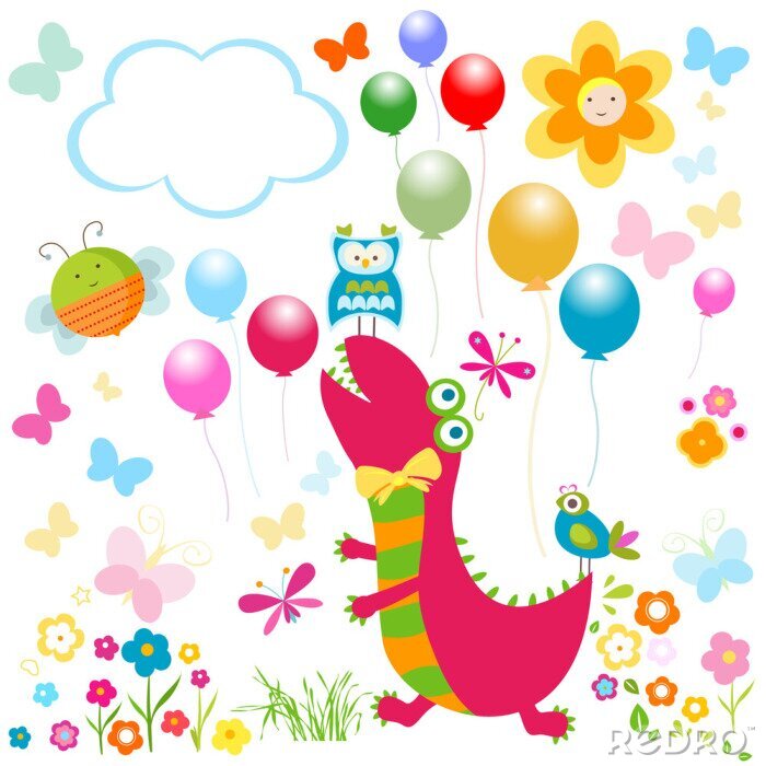 Tapete glücklich Dinosaurier-Karte