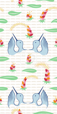 Tapete Glückliche Kräne