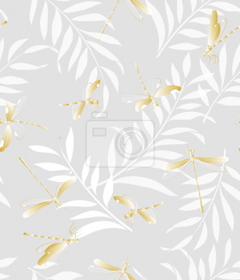 Tapete Goldene Libellen