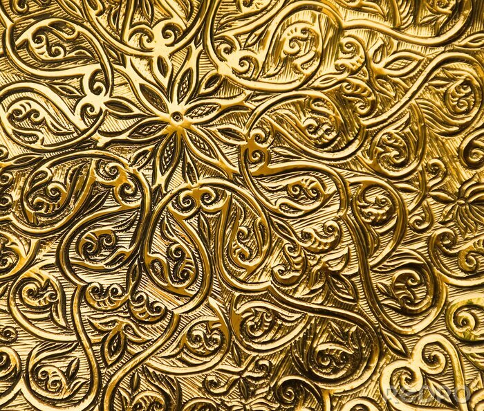 Tapete Goldenes Ornament aus dem Osten