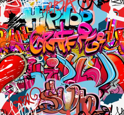 Fototapete Graffiti 3D mit Hip-Hop