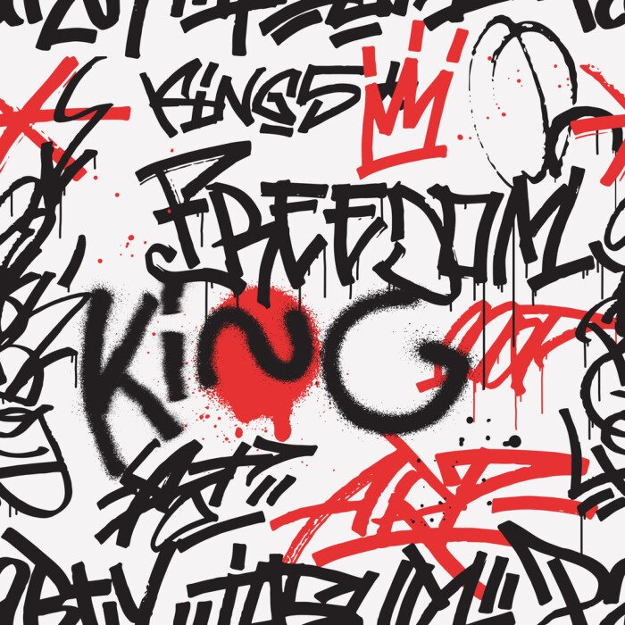 Tapete Graffiti-Inschriften mit Rot