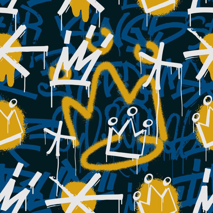 Tapete Graffitimuster mit Motiven