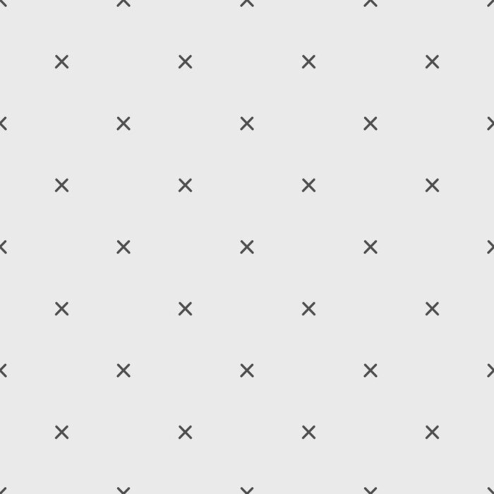 Tapete Grafische Kreuze auf grauem Hintergrund