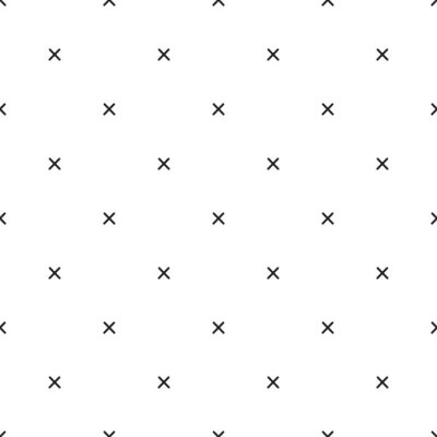 Tapete Grafische Kreuze auf weißem Hintergrund