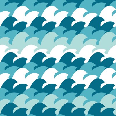 Tapete Grafische Meereswellen