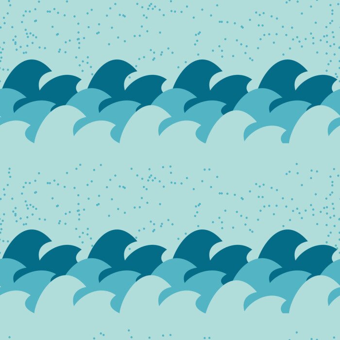 Tapete Grafische Meereswellen