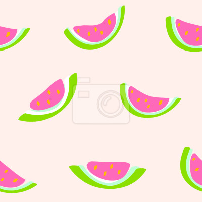 Tapete Grafische Wassermelonen auf hellrosa Hintergrund