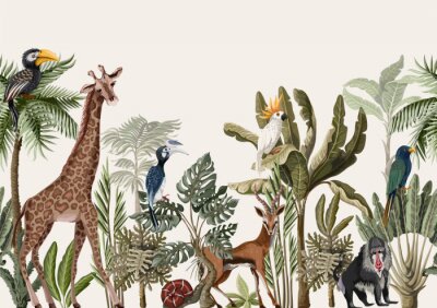 Grafischer Dschungel mit Tieren