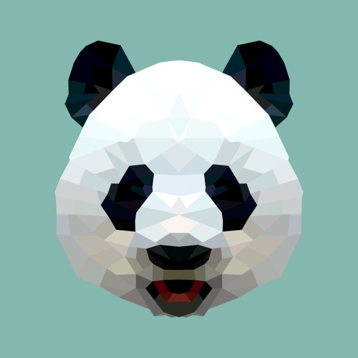 Tapete Grafisches muster mit panda