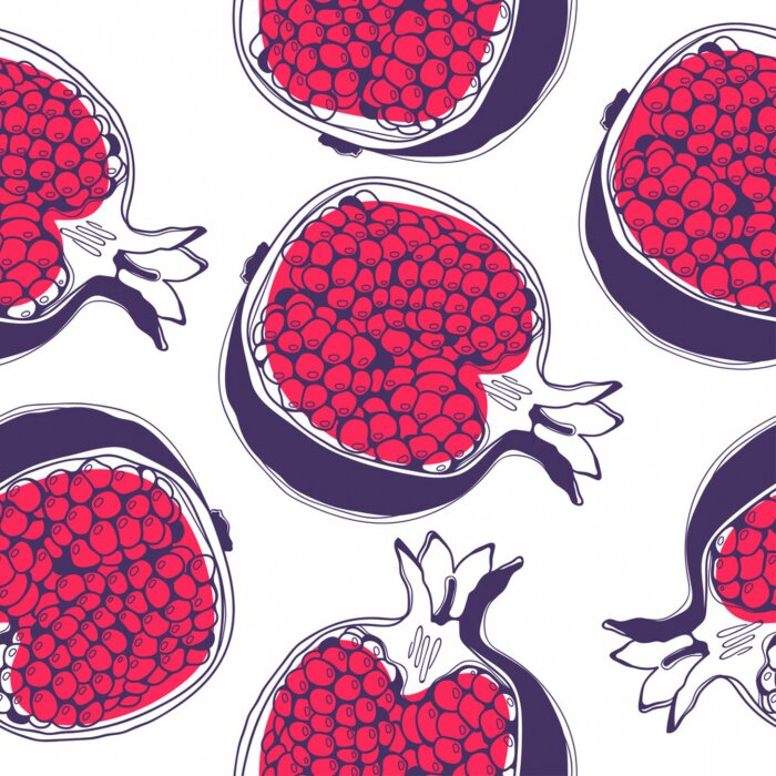 Tapete Granatapfelhälften